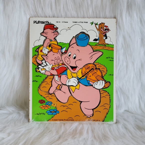 6 Large 80s vintage wooden puzzles Numbers Sesame Street Kermit & More - Picture 6 of 11